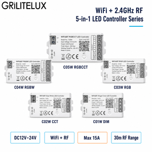 ตัวควบคุมไฟ RGB แบบมินิ WiFi DC12V 24V 15A สูงสุด 2.4GHz พร้อมตัวรับสัญญาณ RF สำหรับไฟ LED Strip RGB รับผลิตแบบ OEM ODM และจัดหาตามความต้องการ - Product Image 1