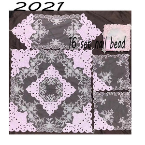 Nặng đính cườm thêu Organza bảng Á hậu đám cưới sequin lưới khăn trải bàn ren Ấn Độ đính cườm bảng RUNNERS cao cấp bảng - Product Image 2