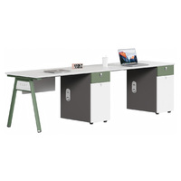 Bürozellen-Arbeitsplatz, Computer-Schreibtisch, Moderner Holz-Mitarbeiter-Sitzplatz mit Trennwand, Luxuriöses Weißes Tisch-Möbelset im Großhandel