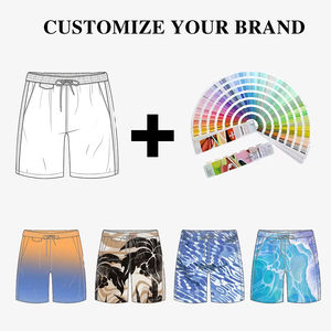 Pantalones deportivos de doble capa para hombre, pantalones cortos de playa sueltos antivergüenza con patrón estampado para nadar y correr, bañadores de Fitness - Product Image 5