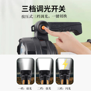 Linterna de Búsqueda Jujingyang 6630 LED Recargable, Portátil, para Exteriores, de Emergencia, 15-30H de Larga Duración, Impermeable - Product Image 2