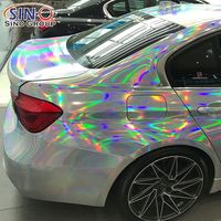 LS-02 Hologram lazer krom gümüş mükemmel kalite folyo hava kabarcık ücretsiz vinil araç örtüsü Film tüm araba folyo sarma