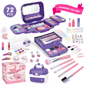 Girls Dreamy <b>Makeup</b> Bag Pretend Play <b>Set</b> Washable Cosmetic Kit Beauty Dress up Toy <b>for</b> <b>Kids</b> Imaginative Play Home Birthday Gift - Product Image 2