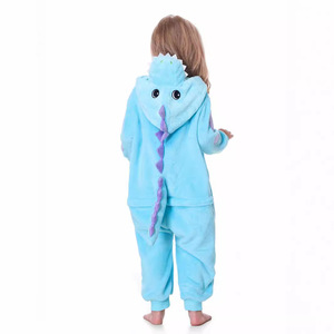 Pyjama <span class=keywords><strong>Kigurumi</strong></span> unisexe en polaire à capuche pour bébé et enfant, motif dinosaure, avec fermeture éclair, vente en gros, personnalisable OEM - Product Image 4