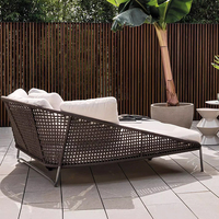 Chaise longue de luxe moderne en métal pour piscine, patio, plage et cour - Chaise longue de qualité hôtelière pour villa et hôpital