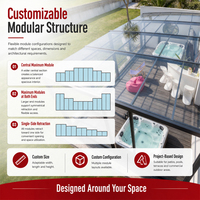 Véranda mobile coulissante en aluminium sur mesure avec toit vitré pour terrasse extérieure de villa – Conception étanche