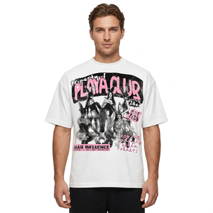Camiseta Blanca Extra Grande con Estampado de Chicas Conejitas, Estilo Urbano, Jersey de Manga Corta con Cuello Redondo para Hombre - Product Image 6