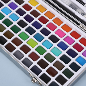 Peintures à l'aquarelle pour artistes, 12/24/36/48 couleurs, ensemble de peintures à l'aquarelle solides dans un étui métallique avec anneau métallique, pinceau à aquarelle - Product Image 4