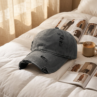 Gorra de Béisbol de Algodón de 6 Paneles con Diseño Vintage Desgastado, Logotipo Bordado en 3D y Cierre de Hebilla Metálica, Venta al Por Mayor de Fábrica