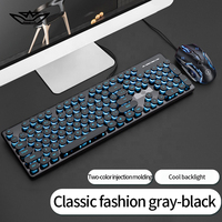 LVKIDRON RGB arkadan aydınlatmalı kablolu klavye fare seti sevimli ofis için ergonomik tasarım USB optik LED aydınlatmalı masaüstü kullanımı için