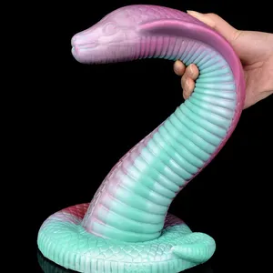YOCY-consolador de dragón con forma de serpiente enorme, juguete sexual Anal curvo, silicona suave, Animal, masajeador de punto G y trasero, masturbador con ventosa
