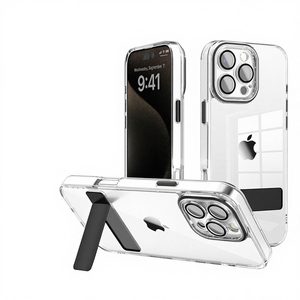 Funda Transparente para Teléfono con Soporte Plegable para <span class=keywords><strong>iPhone</strong></span> 13 <span class=keywords><strong>14</strong></span> 15 16 17 <span class=keywords><strong>Pro</strong></span> <span class=keywords><strong>Max</strong></span> - Product Image 1