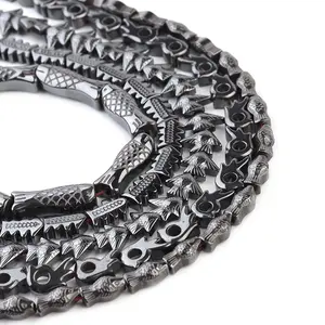 Perline distanziatori in ematite nera perline distanziatori a forma di conchiglia per gioielli che fanno collane con ciondoli sfusi