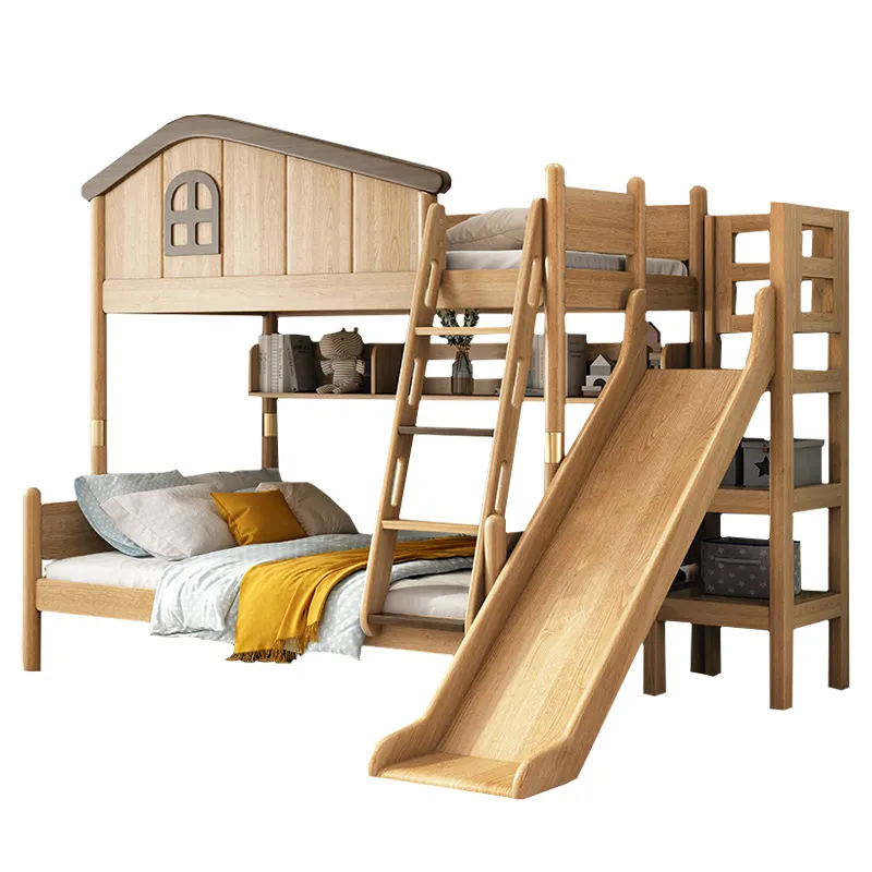 הילד מותאם ריהוט 2 קומות לילדים מיטה כפול רהיטים באיכות גבוהה של ילד מיטת קומות עם סולם שקופיות מדרגות אחסון