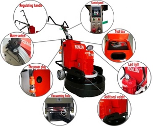 Pulidora de Pisos de Concreto, Máquina de Pulido en Húmedo, Motor de 15 HP, 220V-380V, Rent C - Product Image 4