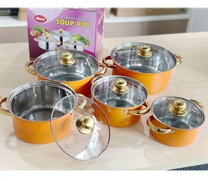 高品质 5 件套不锈钢炊具套装，带不粘锅，可爱设计，可用洗碗机清洗，可放入烤箱，环保 - Product Image 4