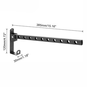 YCX Flat Iron Connector <b>Bracket</b> <b>Black</b> Oxide Finish 90 Degree Foldable for Space Saving Home Installation Hardware - Product Image 1