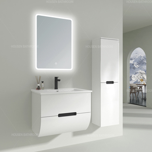 Promotional LED Mirror <strong>Bathroom</strong> Cabinet Set with Ceramic Basin for <strong>Vanities</strong> - Product Image 2