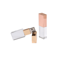 Cadeaux de mariage en gros Verre Usb 8 Go Cristal Clé USB 16 Go 32 Go 64 Go Or Cristal USB Flash Pilote avec logo personnalisé 32 Go