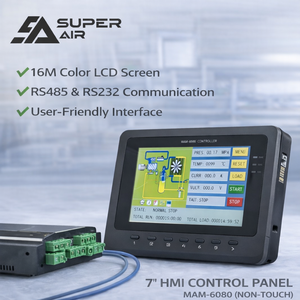 Contrôleur de compresseur d'air <span class=keywords><strong>MAM</strong></span> 6080 Super Air, panneau de commande HMI 7 pouces, écran LCD non tactile, système de contrôle de compresseur industriel - Product Image 3