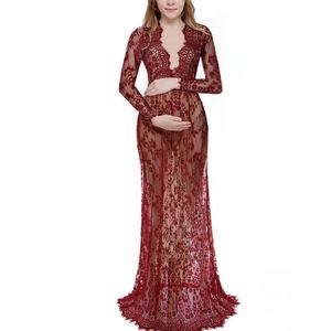 <span class=keywords><strong>Robe</strong></span> de maternité en dentelle longue en V profond pour Photoshoot <span class=keywords><strong>robe</strong></span> de maternité pour bébé douche femmes enceintes <span class=keywords><strong>robe</strong></span> de soirée - Product Image 5