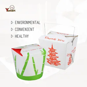 Reusable Eco-Friendly Paper Wok Noodle Box Rigid Packaging for Takeout Storage Made from Recycled Materials for Food Industry