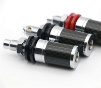 Borne de connexion banane plaquée cuivre rhodié 4 mm pour haut-parleur, amplificateur, récepteur, plaque murale - Design fibre de carbone