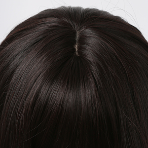 Peluca ondulada de cuerpo largo negro al por mayor de fábrica para mujer pelucas onduladas naturales sintéticas con flequillo fibra de pelo falso de fiesta diaria - Product Image 3