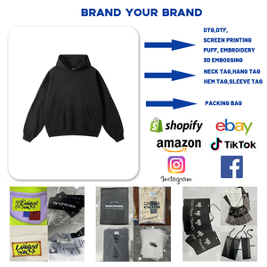 Áo hoodie nam in logo tùy chỉnh, thêu nổi 3D, in lưới, bán buôn - Product Image 4