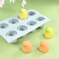 3D Mango Vorm Siliconen Mal Fruit Mousse Cakevorm 8 Holtes Mango Siliconen Bakvorm Banket Chocolade IJs Dessert Gereedschap