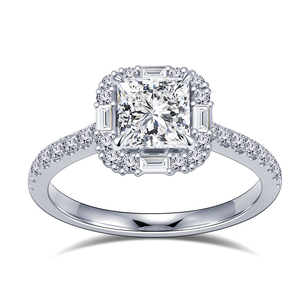 MSR-1996 PT950 Engagement <b>Ring</b> 1CT D VVS2 Princess Shape Lab Grown <b>Diamond</b> <b>Ring</b> - Product Image 1