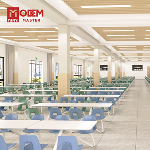 Set da Mensa MINYI BOW, Comoda Scrivania e Sedia Scolastica, <span class=keywords><strong>Panca</strong></span> per Ristorante, Tavolo da Mensa, Set Tavolo e Sedia per Studenti - Product Image 1