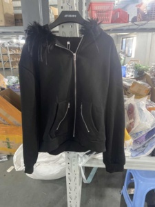 Sweat-shirt à capuche zippé en fourrure pelucheuse style BF High Street pour femmes, veste décontractée ample streetwear, tenue d'automne et d'hiver - Product Image 6