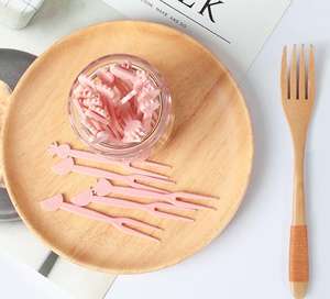 Forchetta di frutta carina creativa per bambini blocco note portatile piccolo stick forchetta da dessert 30 pezzi - Product Image 5