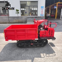 OKEMAN 1-Tonnen-Diesel-Raupendumper Landwirtschaftlicher Transporter Muldenkipper mit Motor, Pumpe und Getriebe - Hocheffizient und Anpassbar