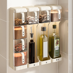 Système <span class=keywords><strong>de</strong></span> rangement mural suspendu pour épices, en plastique ABS+PET transparent scellé, <span class=keywords><strong>jaune</strong></span> crème, personnalisable - Product Image 3