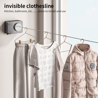 Séchoir à linge avec corde réglable, corde à linge rétractable, intérieur - 13,7 pieds, séchage du linge en extérieur