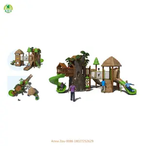 Latest tree house theme outdoor playground, kids outdoor playground, Guangzhou supplier playground
