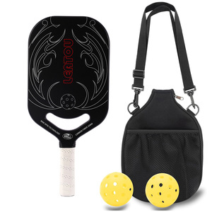 Raquette de pickleball Leatou en fibre de carbone 16 mm avec technologie Raw Spin, avec sac et balles - Product Image 1
