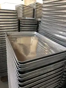 Lot de 6 moules en tôle d'aluminium, listés pleine grandeur 26x18 pouces, moule à pain pour gâteau de boulangerie commerciale, plateau de cuisson