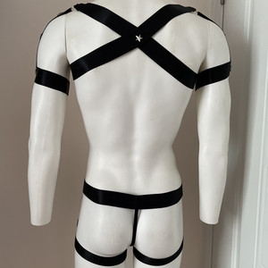 Ropa Interior Sexy para Hombre, Uniforme Negro, Cintura Baja, Spandex/Nailon, Lencería Erótica, Otoño 2022 - Product Image 3