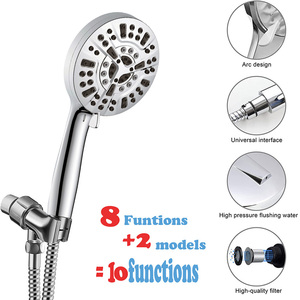 Pommeau de <span class=keywords><strong>douche</strong></span> à main de salle de bain écologique à haute pression à 10 fonctions avec <span class=keywords><strong>tuyau</strong></span> de support - Product Image 2