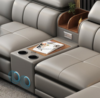 Günstiges Luxus-Smart-Sofa-Set Modernes Musik-Leder-Multifunktionssofa Wohnzimmer Einzelsitz L-Form Ecksofa Kombination