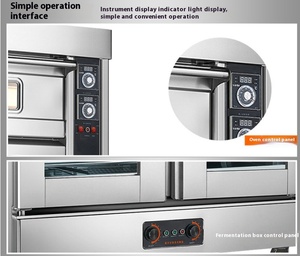 فرن هواء ساخن تجاري كهربائي مكون من 5 أدراج + خزانة عازلة مبردة بطبقة واحدة + 12 صينية - Product Image 5