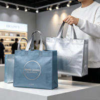 Sac fourre-tout en non-tissé recyclable robuste avec logo personnalisé de qualité supérieure pour les foires commerciales, les expositions, la vente en gros et les achats en vrac