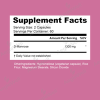 Aeglewell D Mannose Capsules Végétariennes Matière Première Pure Certifiée GMP Complément de Soutien à la Santé Urinaire Féminine