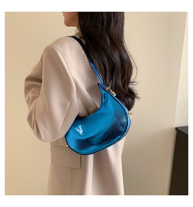 <b>Lady</b> Single Zip PU <b>Leather</b> Fashion Underarm Shoulder <b>Bag</b> Designer Trendy Handbag - Product Image 6