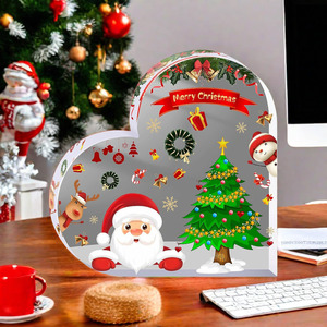 Estilo popular personalizado claro transparente corazón acrílico Feliz Navidad decoraciones conmemorativas regalo - Product Image 4