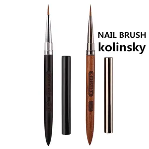 10 styles de pinceaux à ongles en acrylique Kolinsky neufs, pinceaux pour ongles violets, pinceaux en acrylique pur Kolinsky Sable, stylo de peinture 3D - Product Image 4