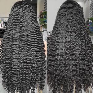 Proveedores de pelucas de cabello crudo sin procesar Pelucas rizadas birmanas crudas de 40 pulgadas Cabello humano puro Peluca rizada birmana HD Cabello doble dibujado - Product Image 2